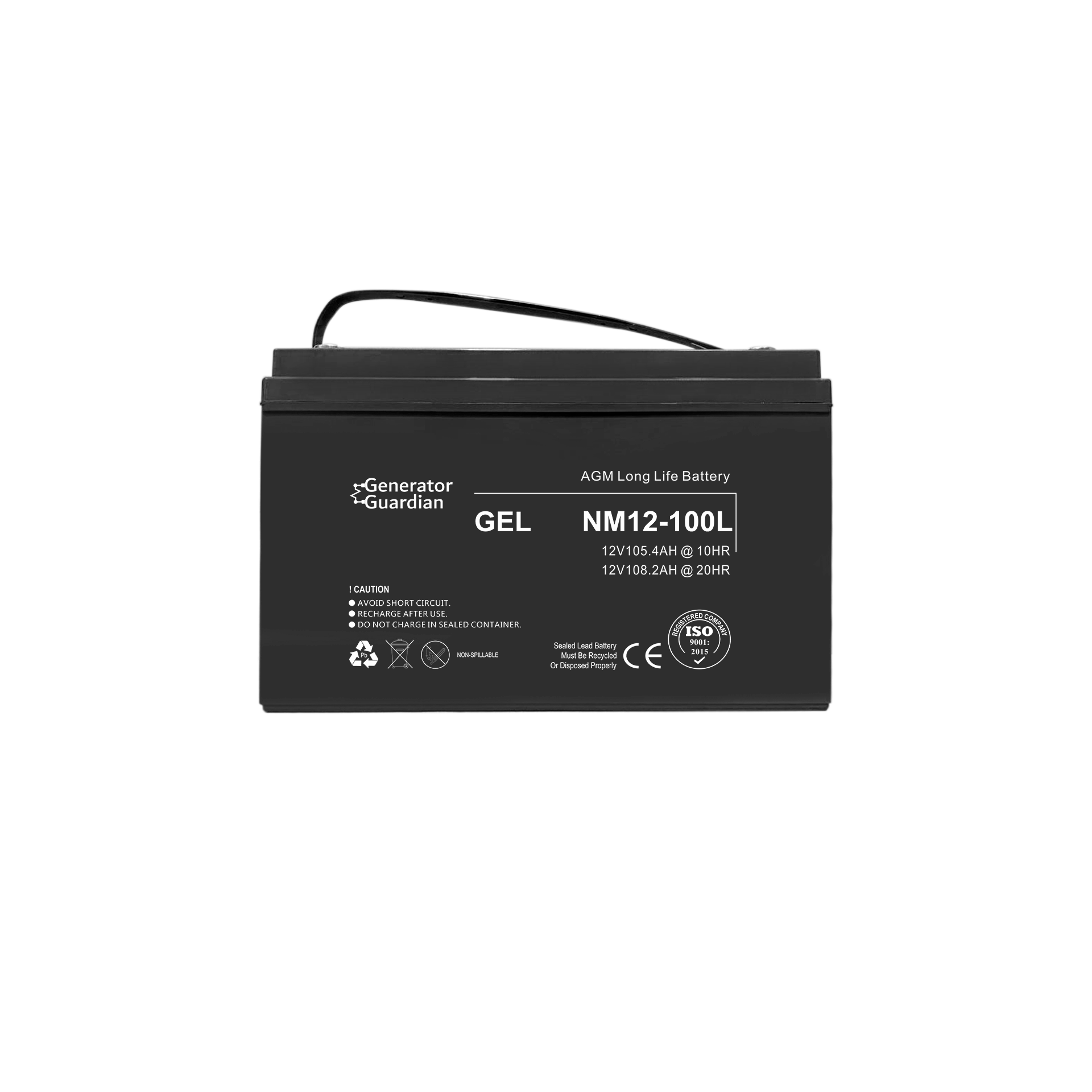 Гелевий акумулятор 12В 100А*год (1200 Вт*год) для UPS / ДБЖ, батарея Gel Generator Guardian 12V 100Ah